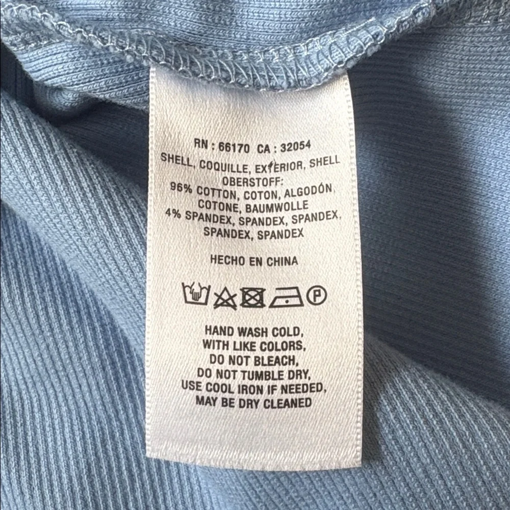 Anthropologie Cut-Out Top Long-Sleeve Ribbed Women’s Medium Blue